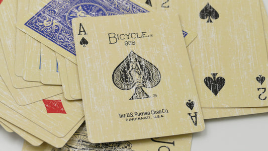 Faded Rider Back Blue Bicycle Deck alternate view - Wizard Magic Shop
