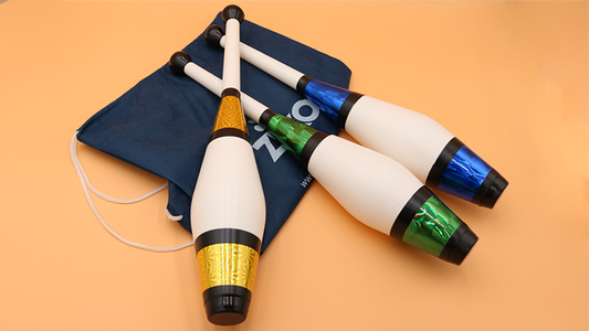 Juggling Set (3 Decorated Clubs) Assorted Colors by Zyko alternate view - Wizard Magic Shop