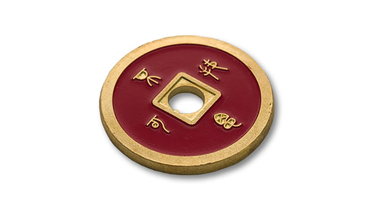 Dollar Size Chinese Coin (Black and Red) by Tango (CH037) alternate view - Wizard Magic Shop