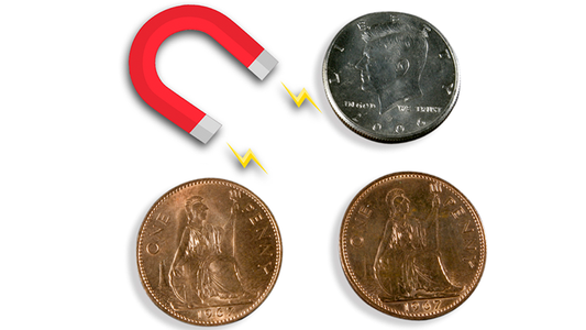 Magnetic Scotch and Soda English Penny by Eagle Coins - Trick alternate view - Wizard Magic Shop