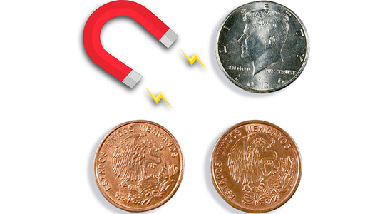 Magnetic Scotch and Soda Mexican Coin by Eagle Coins - Trick alternate view - Wizard Magic Shop