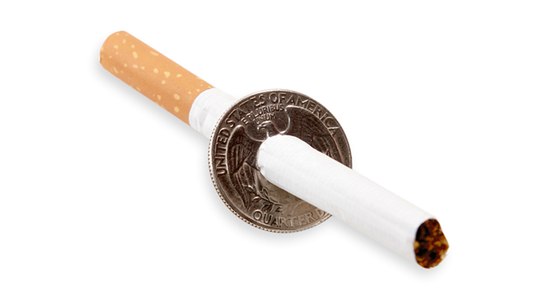 Cigarette Thru Quarter (One Sided) by Eagle Coins alternate view - Wizard Magic Shop