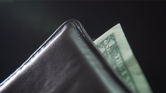 Easy Money Brown Wallet (Gimmick and Online Instructions) by Spencer Kennard - Trick alternate view - Wizard Magic Shop