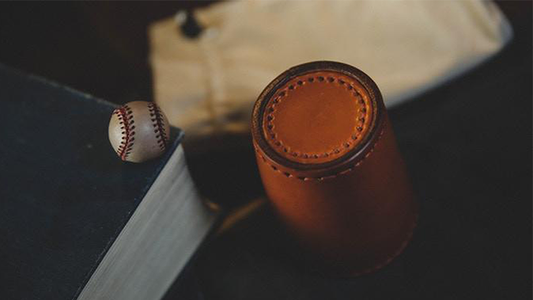 Leather Chop Cup with Balls (Brown) by TCC alternate view - Wizard Magic Shop