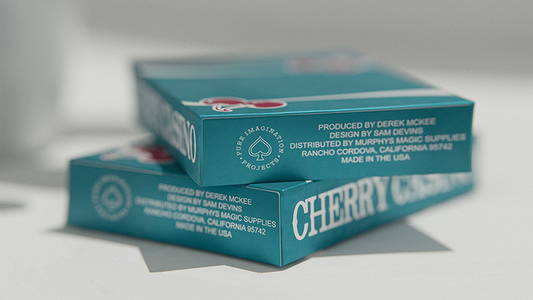 Cherry Casino (Tropicana Teal) Playing Cards by Pure Imagination Projects alternate view - Wizard Magic Shop