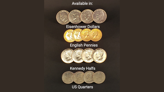Symphony Coins (US Quarter) Gimmicks and Online Instructions by RPR Magic Innovations - Trick alternate view - Wizard Magic Shop