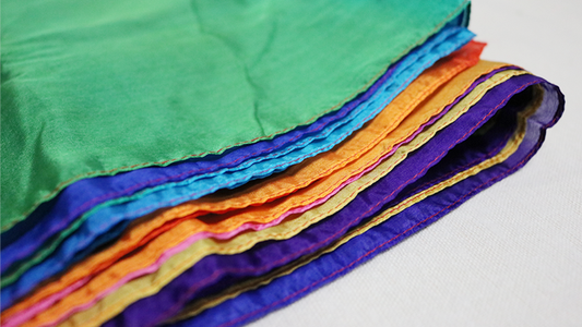 Multicolor Silk Streamer 4 inch by 15 feet from Magic by Gosh - Trick alternate view - Wizard Magic Shop