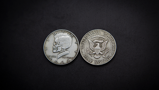 KENNEDY SKULL HEAD COIN by Men Zi Magic alternate view - Wizard Magic Shop