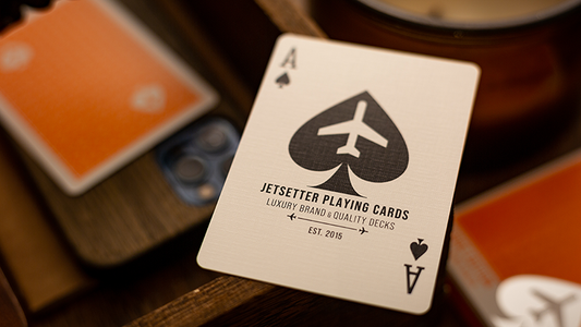 Lounge Edition in Hangar (Orange) with Limited Back by Jetsetter Playing Cards alternate view - Wizard Magic Shop
