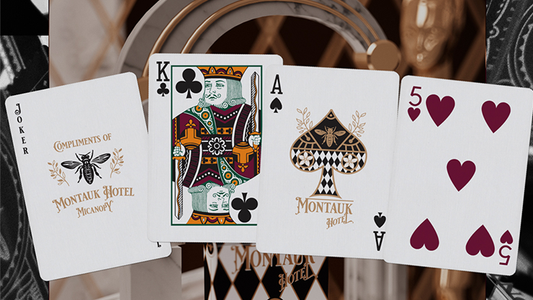 Montauk Hotel Burgundy Playing Cards by Gemini alternate view - Wizard Magic Shop