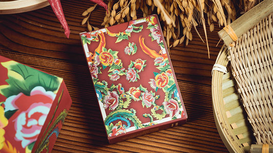 Phoenix and Peony (Red) Playing Cards by Bacon Playing Card Company alternate view - Wizard Magic Shop