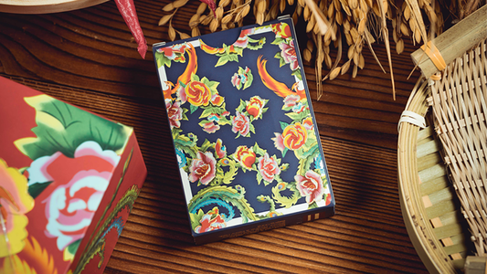 Phoenix and Peony (Blue) Playing Cards by Bacon Playing Card Company alternate view - Wizard Magic Shop