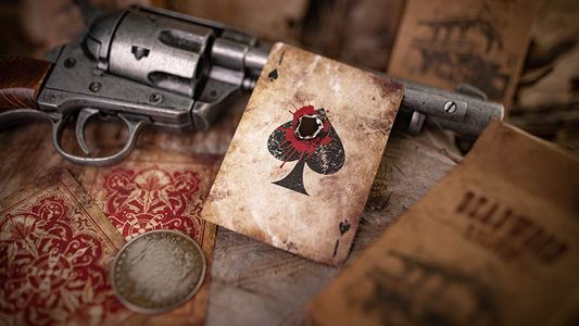 Deadwood Marked (Red) Playing Cards by Matthew Wright and Mark Bennett alternate view - Wizard Magic Shop