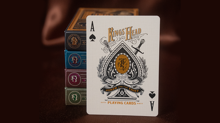 Kings Head (Green & Yellow) Playing Cards by Joker and the Thief