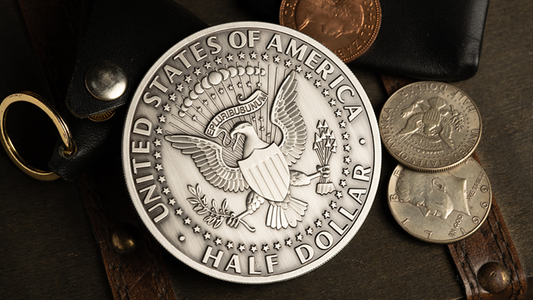 Bacon Jumbo Coin (Half Dollar) by Bacon Magic alternate view - Wizard Magic Shop
