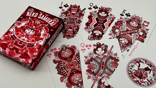 Neko Samurai (Red) Playing Cards alternate view - Wizard Magic Shop