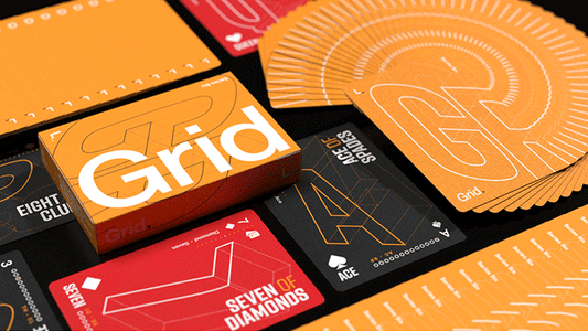Grid Series Six- Typographic Playing Cards alternate view - Wizard Magic Shop