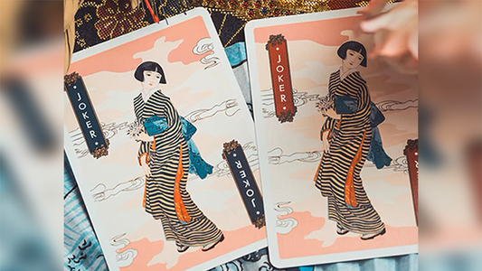 The Great Wave off Kanagawa V3 (Autumn Maple / Peachy Pink) Playing Cards alternate view - Wizard Magic Shop