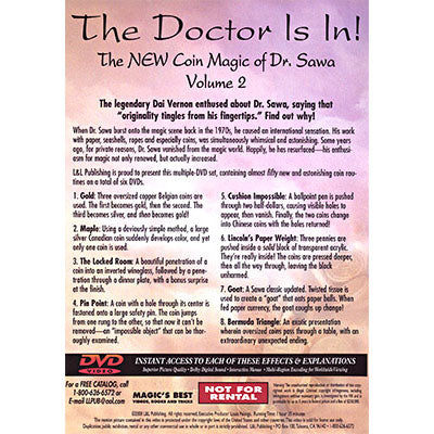 The Doctor Is In - The New Coin Magic of Dr. Sawa Vol 2 - DVD alternate view - Wizard Magic Shop