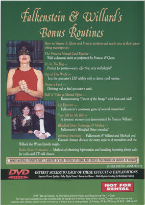 Falkenstein and Willard Masters of Mental Magic Vol #3 - DVD alternate view - Wizard Magic Shop