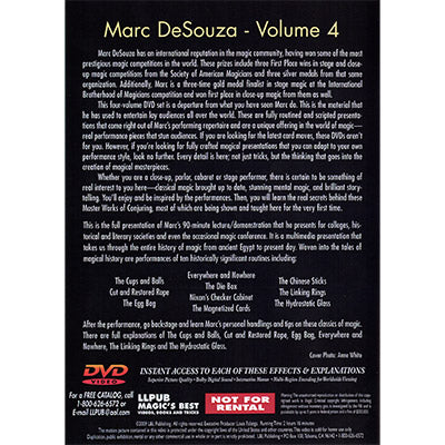 Master Works of Conjuring Vol. 4 by Marc DeSouza - DVD alternate view - Wizard Magic Shop