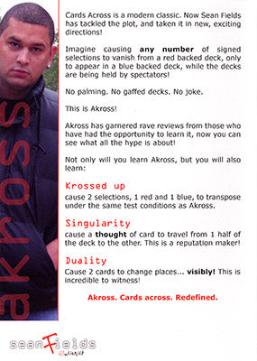 Akross by Sean Fields - DVD alternate view - Wizard Magic Shop