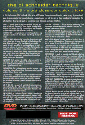 The Al Schneider Technique Vol 3: More Close up by L&L Publishing - DVD alternate view - Wizard Magic Shop