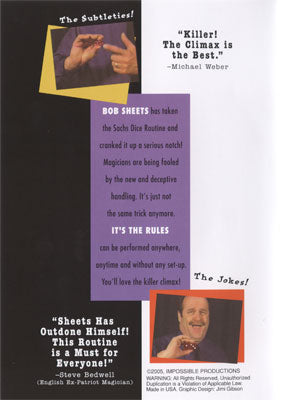 It's The Rules ( DICE ROUTINE ) by Bob Sheets - DVD alternate view - Wizard Magic Shop