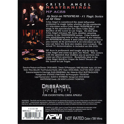 Masterminds (MF Aces) Vol. 3 by Criss Angel - DVD alternate view - Wizard Magic Shop