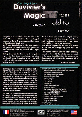 Duvivier's Magic Volume 4: From Old To New by Dominique Duvivier - DVD alternate view - Wizard Magic Shop