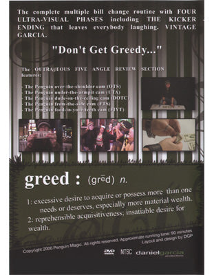 Greed by Daniel Garcia - DVD alternate view - Wizard Magic Shop
