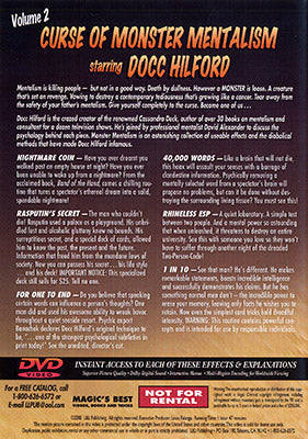 Docc Hilford: Curse Of Monster Mentalism Volume 2 - DVD alternate view - Wizard Magic Shop