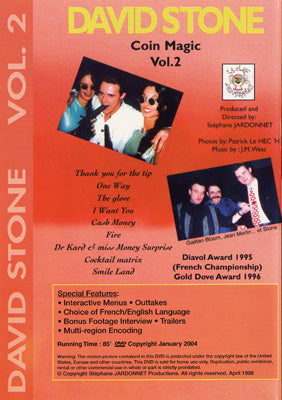 Coin Magic - Vol. 2 by David Stone - DVD alternate view - Wizard Magic Shop