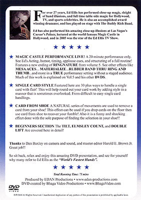 Magic Castle Performance Vol. 6 Live by Ed Ellis - DVD alternate view - Wizard Magic Shop