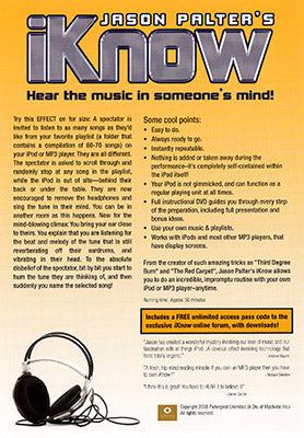 iKnow by Jason Palter - DVD alternate view - Wizard Magic Shop