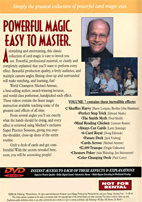 Easy to Master Card Miracles Volume 7 by Michael Ammar - DVD alternate view - Wizard Magic Shop