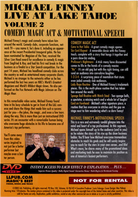 Finney Live at Lake Tahoe Volume 2 by L & L Publishing - DVD alternate view - Wizard Magic Shop