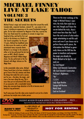 Finney Live at Lake Tahoe Volume 3 by L & L Publishing - DVD alternate view - Wizard Magic Shop