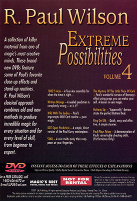 Extreme Possibilities Volume 4 by R. Paul Wilson - DVD alternate view - Wizard Magic Shop