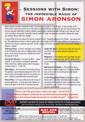 Sessions With Simon: The Impossible Magic Of Simon Aronson Volume 1 - DVD alternate view - Wizard Magic Shop