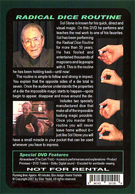 Radical Dice Routine (With Dice) by Sol Stone - DVD alternate view - Wizard Magic Shop