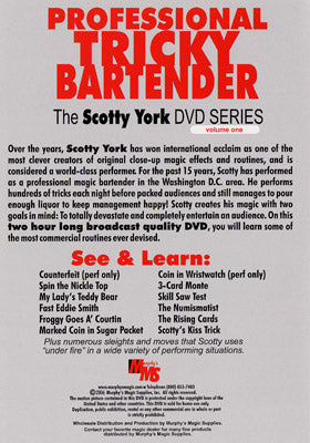 Scotty York Vol.1 - Professional Trick Bartender - DVD alternate view - Wizard Magic Shop
