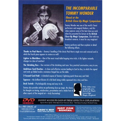 Tommy Wonder at British Close-Up Magic Symposium - DVD alternate view - Wizard Magic Shop