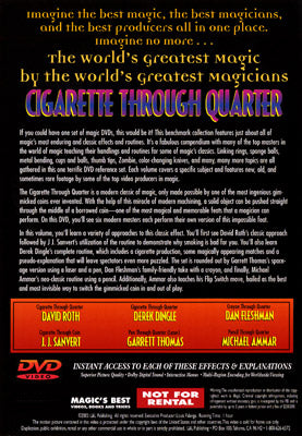 World's Greatest Magic: Cigarette Through Quarter - DVD alternate view - Wizard Magic Shop