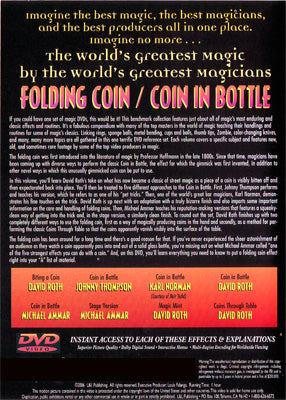 World's Greatest Magic: Folding Coin - Coin In Bottle - DVD alternate view - Wizard Magic Shop