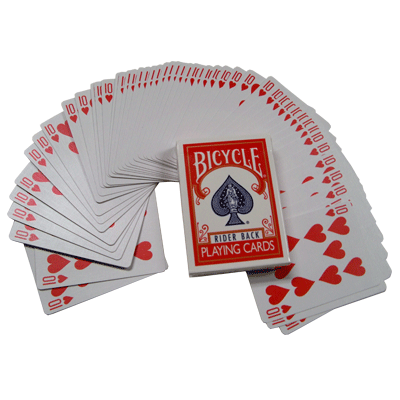 Assorted Red Back Bicycle One Way Forcing Deck (assorted values) alternate view - Wizard Magic Shop