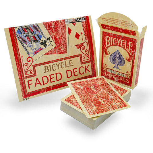 Faded Rider Back Red Bicycle Deck - Wizard Magic Shop