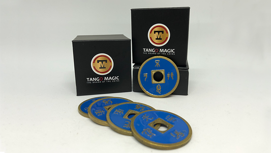 Expanded Shell Chinese Coin made in Brass (Blue) by Tango - Trick (CH005) - Wizard Magic Shop