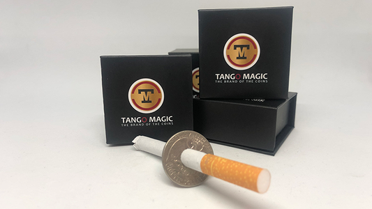 Cigarette Thru Quarter (2 sided)(D0075) by Tango - Trick - Wizard Magic Shop