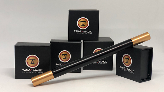 Mini Magic Wand in Black (W004) (with gold tips) by Tango -Trick - Wizard Magic Shop